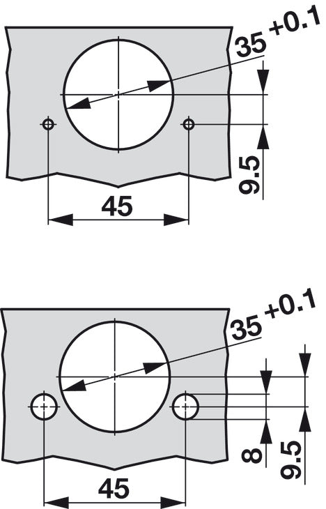 Pie-Cut Corner Hinge, Grass TIOMOS, Self-Close, for Connecting Two Folding Doors