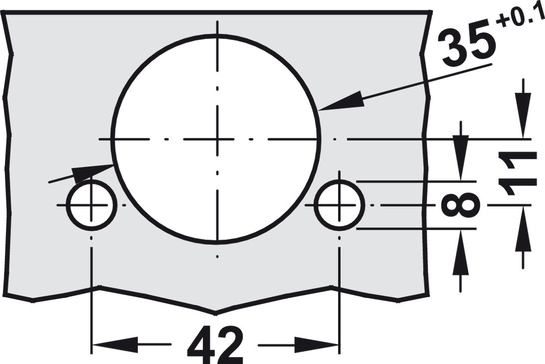 Concealed Hinge, Grass TIOMOS, 94º Opening Angle, Inset Mounting