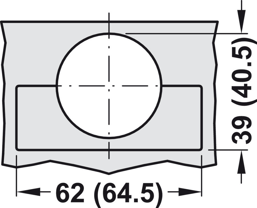 Concealed Corner Hinge, 110° Opening Angle, Inset