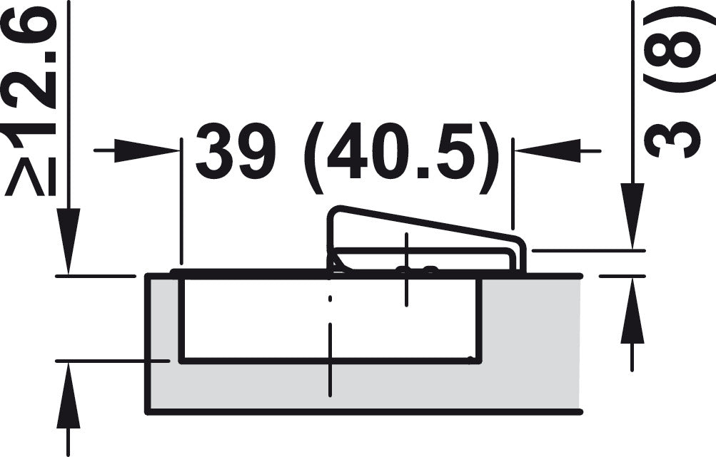Concealed Hinge, Grass TIOMOS, 94º Opening Angle, Inset Mounting