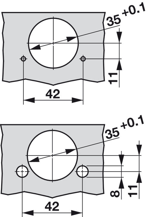 Pie-Cut Corner Hinge, Grass TIOMOS, Self-Close, for Connecting Two Folding Doors
