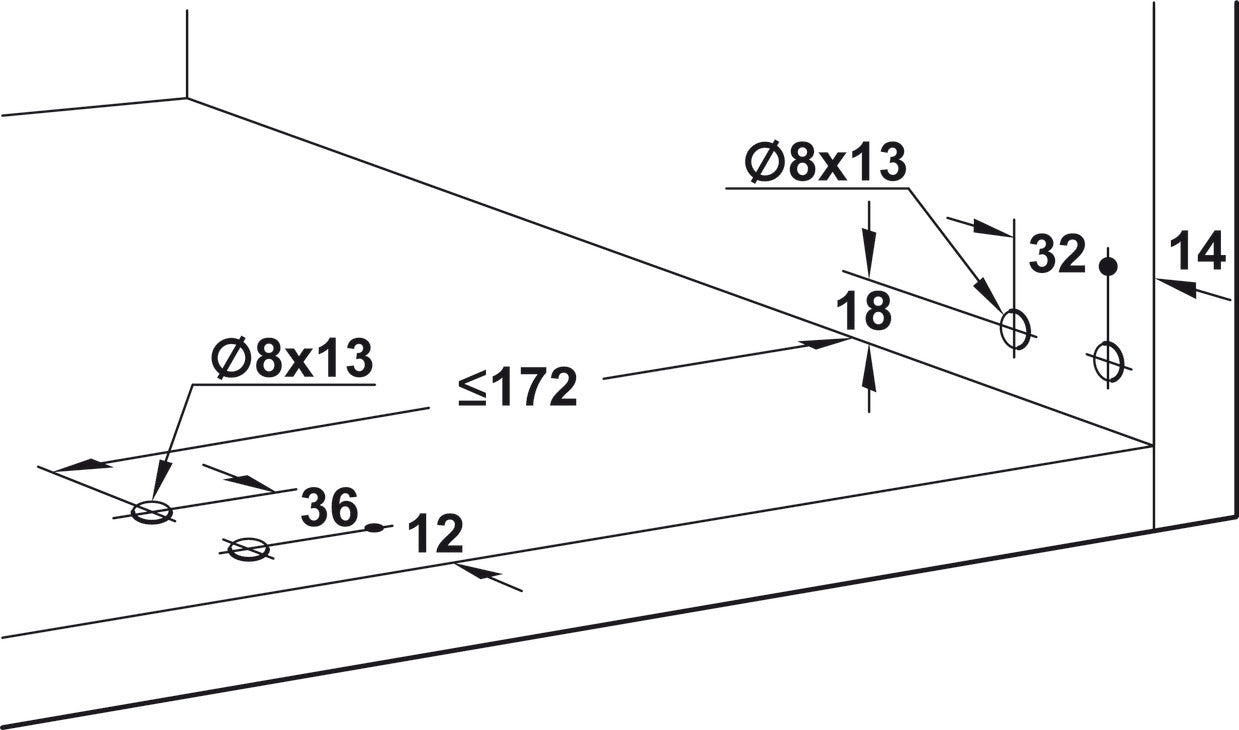 Lateral Swing Fitting, Swingfront 20 FB, for wooden or narrow aluminum frame doors
