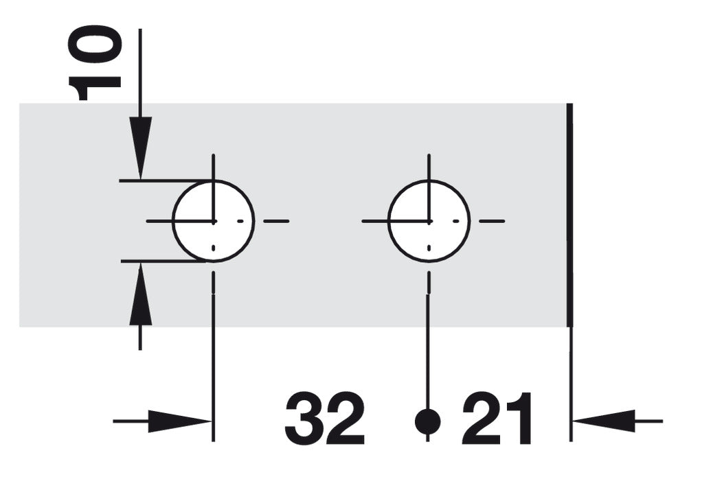 Mounting plate, HÃ¤fele Duomatic SM, zinc alloy, with pre-mounted dowels