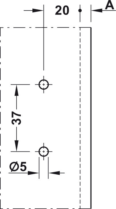 Glass Door Hinge, Aximat®, 195° Opening Angle, Glass to Wood, Inset