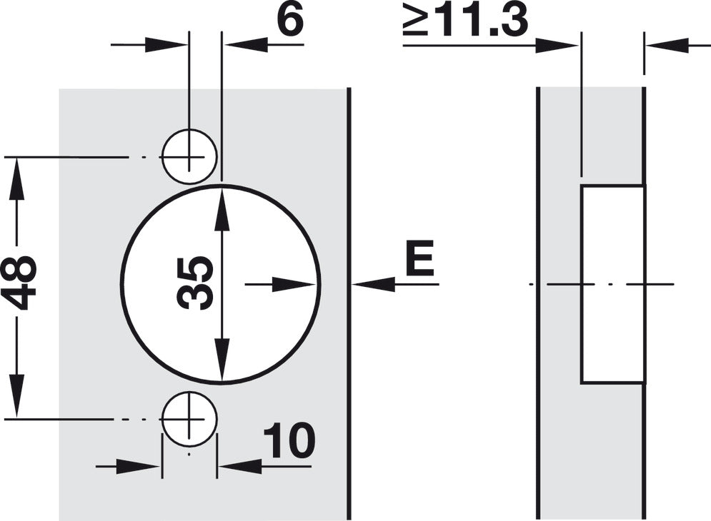 Slide-On Concealed Hinge, HÃ¤fele Metalla A 110°, full overlay mounting