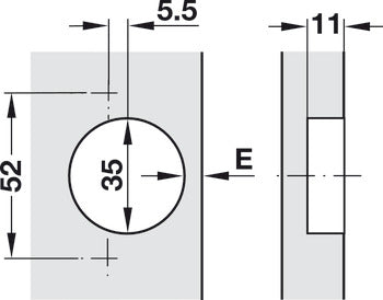 Concealed Hinge, Salice PUSH, 155°/165° Opening Angle, Self-Opening, Full Overlay