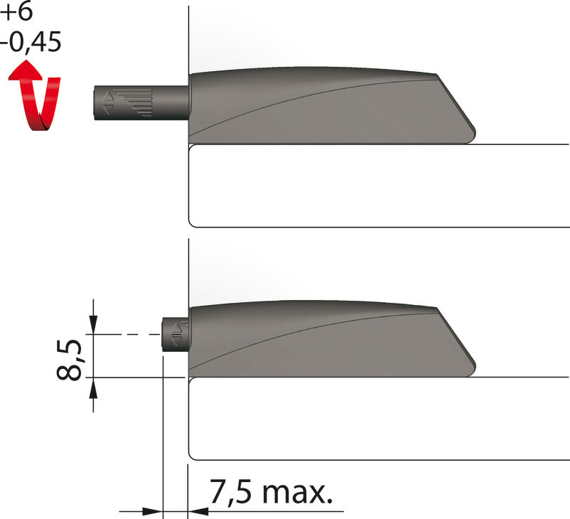 Latch, K Push Tech Concealed, Long, Strong, With Magnet