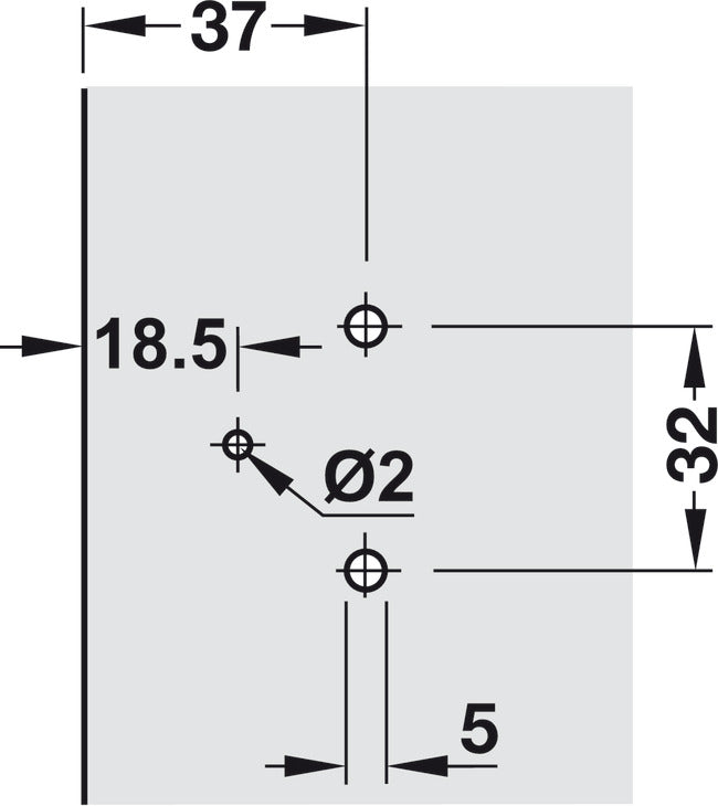 Single Pivot Institutional Hinge Arm, Aximat® 300, Grade 1, with Expanding Dowels