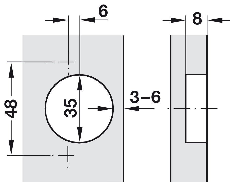 Thin door concealed hinge