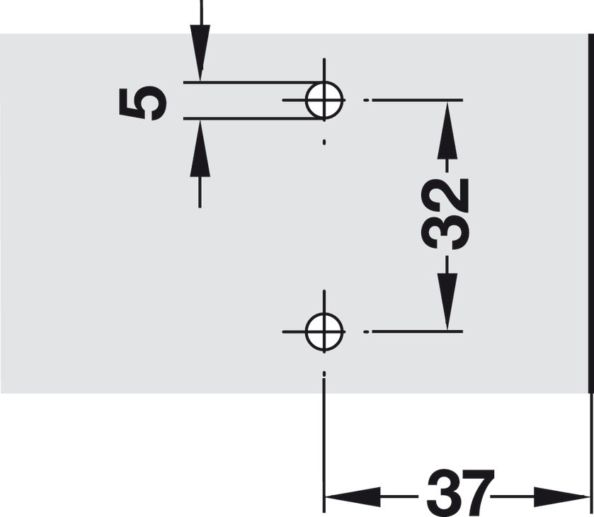 Clip Mounting Plate, Salice, with quick fixing system