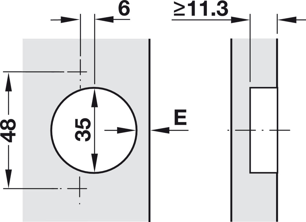 Slide-On Concealed Hinge, HÃ¤fele Metalla A 110°, full overlay mounting