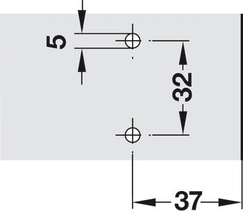 Cruciform Mounting Plate, SALICE SM, for screw fixing with pre-mounted screws