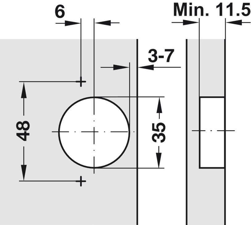 Slide-On Concealed Hinge, HÃ¤fele Metalla A 110°, full overlay mounting