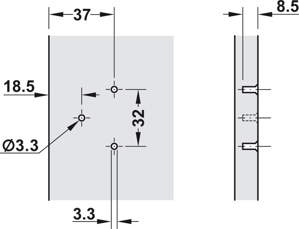 Thin Panel Hinge, Grade 1, Screw Mounted