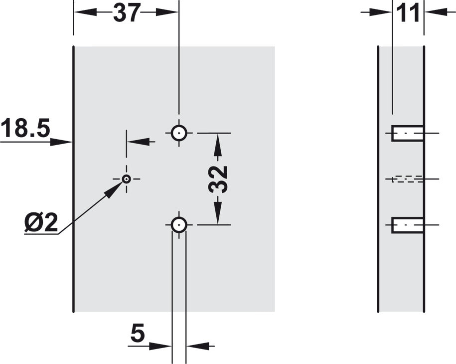 Thin Panel Hinge, Grade 1, Screw Mounted
