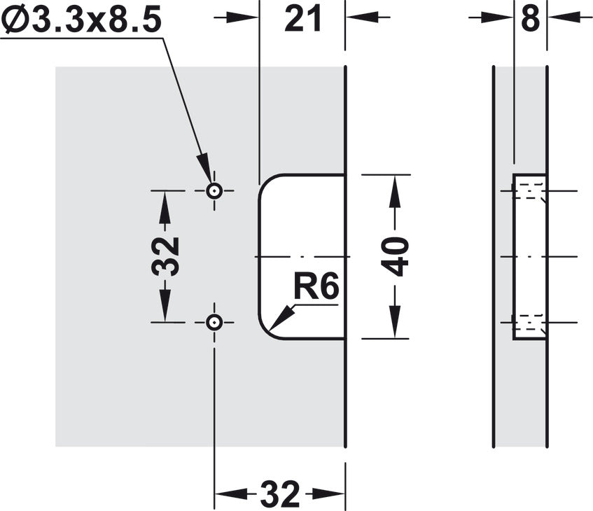 Thin Panel Hinge, Grade 1, Screw Mounted