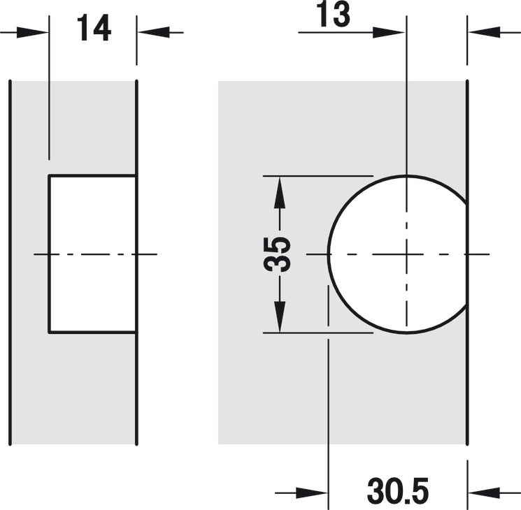 Flap Hinge, Grass Tiomos 90°