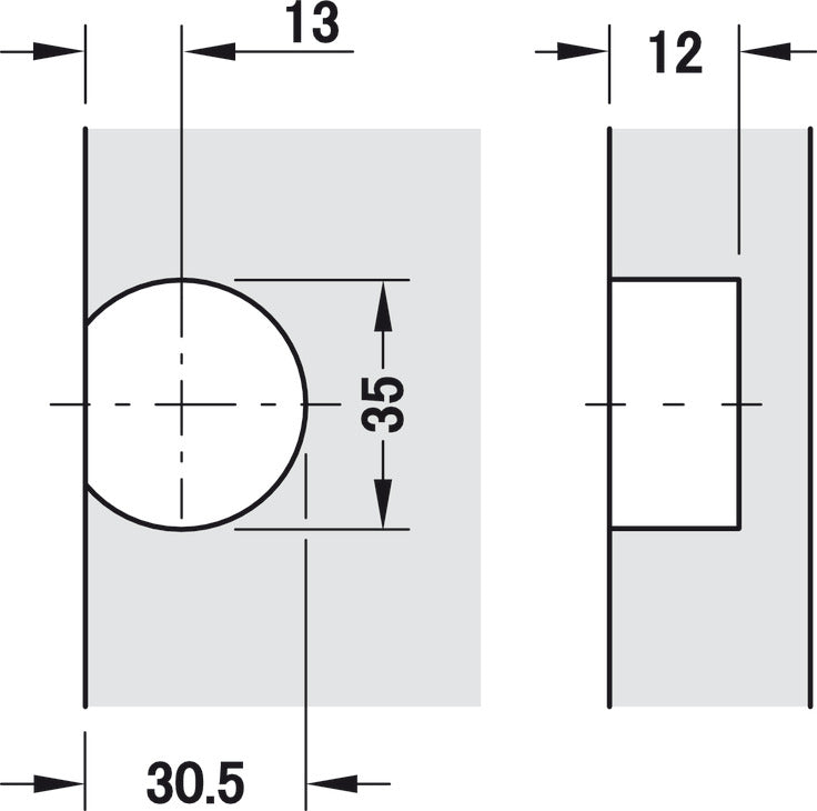 Flap Hinge, Grass Tiomos 90°