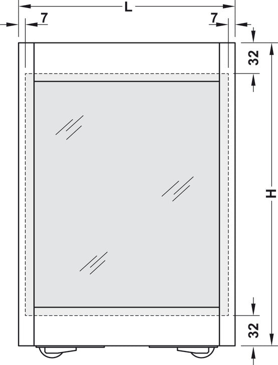 Sliding door fitting, Slido D-Line43 80N, frame door for glass and wooden panel