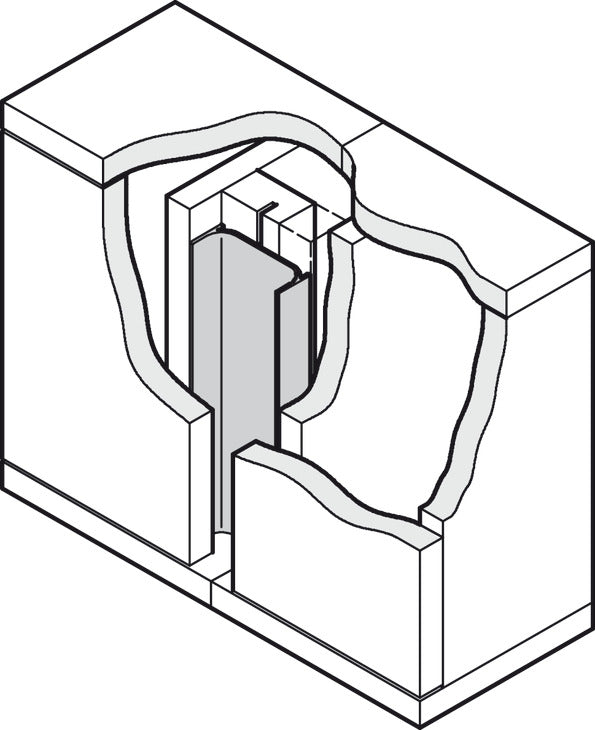 Vertical Profile, Aluminum, 2500 mm Length