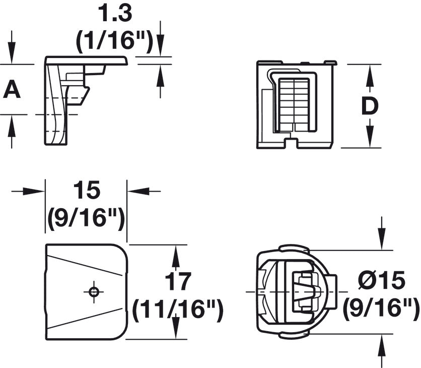 Shelf Connector, HÃ¤fele Ixconnect Tab 15
