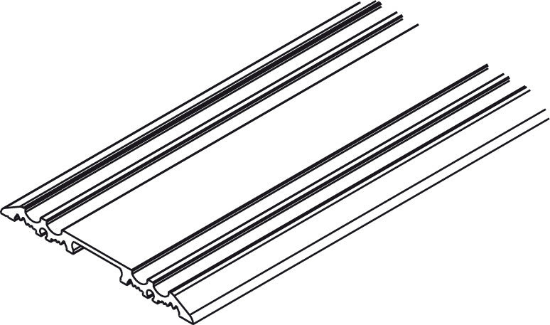 Double guide track, Bottom, for clip fixing or glue fixing