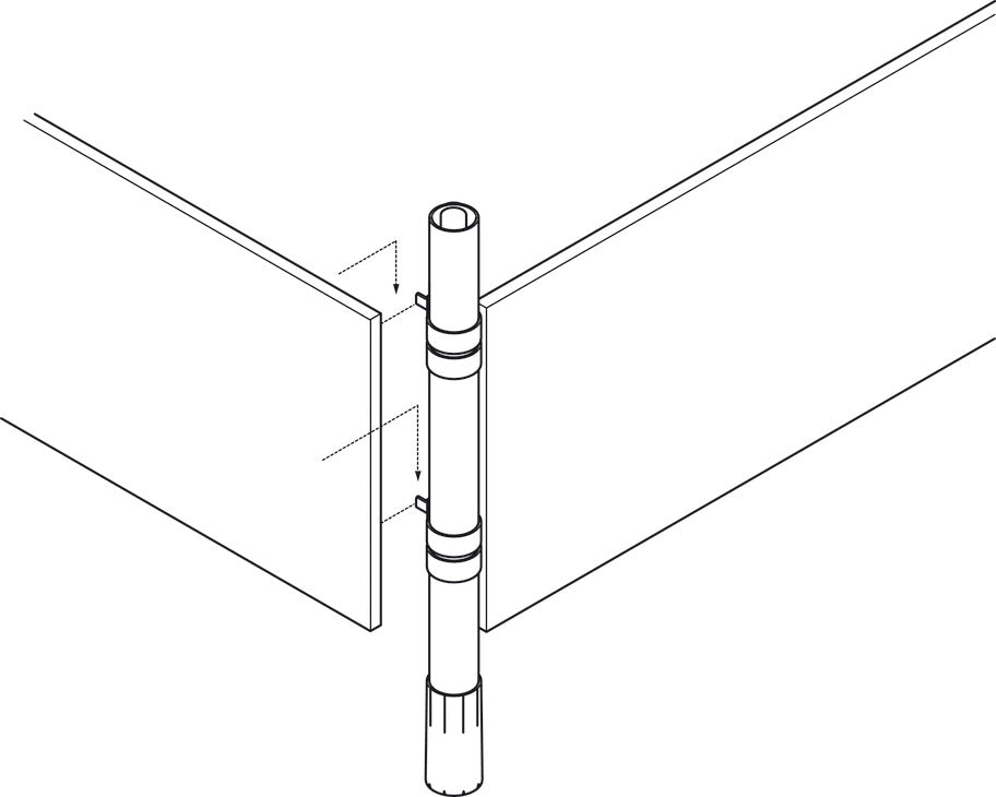 Modesty Panel Attachment Bracket, for 60 mm Legs