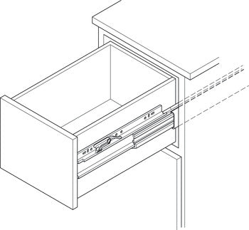 Accuride 7434 Progressive Side Mounted Slide, 1" Overtravel; 100 lbs Weight Capacity