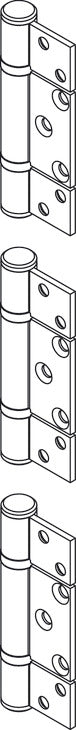 Non-Mortise Straight Hinge Set for Inward Opening