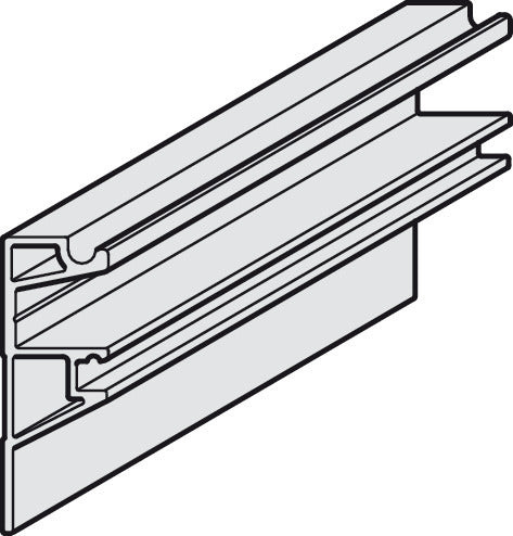 Mounting Rail, High, Pre-Drilled, Width 19 mm