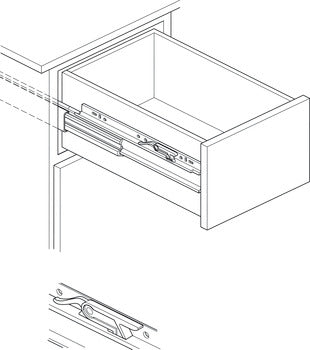Accuride 7434 Progressive Side Mounted Slide, 1" Overtravel; 100 lbs Weight Capacity