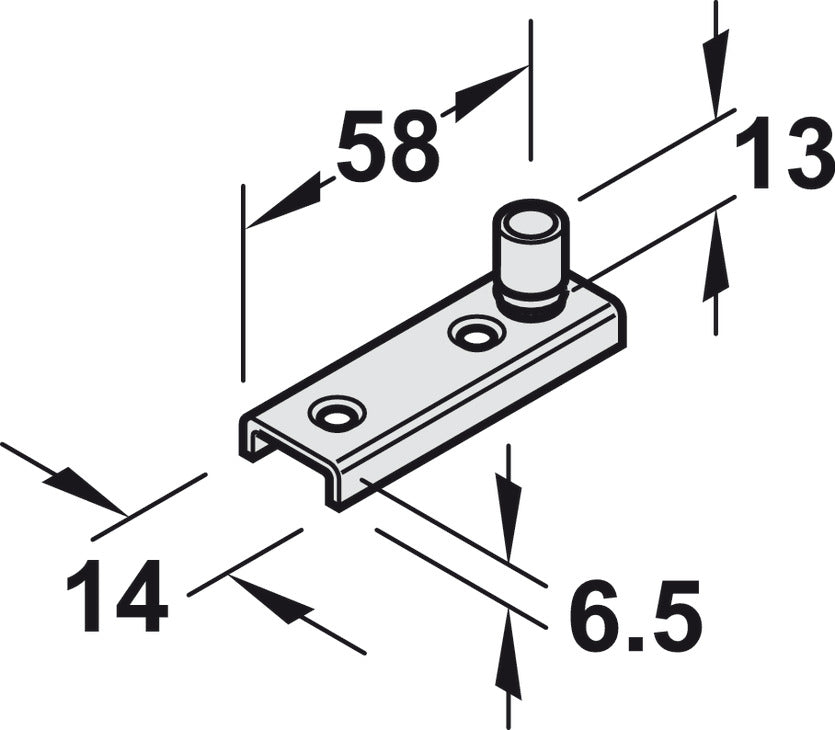 Floor Guide Roller, Ø10 (3/8â€)