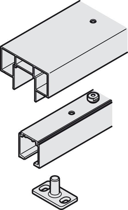 Track set, for Slido D-Line11 pocket door solution