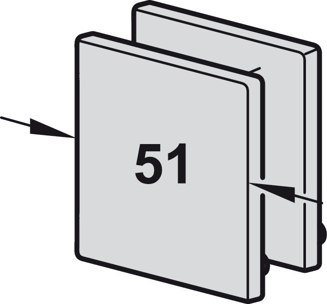 End cap set, width 51 mm, for running track with mounting rail