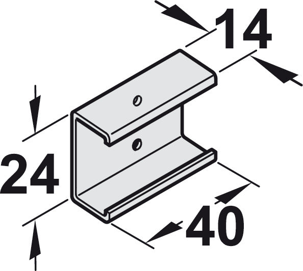 Clip-on Adapter for Wood Fascia, For screw fixing to panel and clip fixing to running track