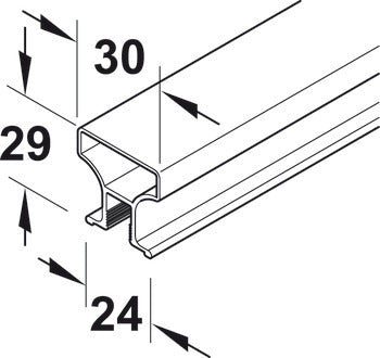 Aluminum Vertical Frame Profile, Silent Aluflex 40