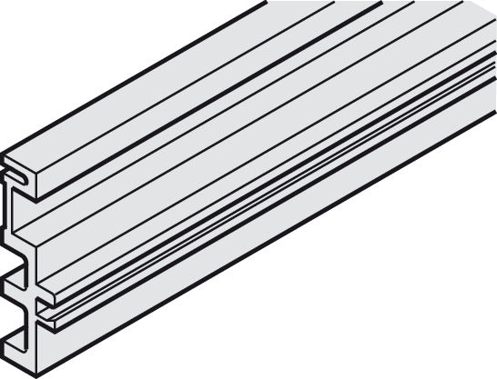 Spacer Profile, Pre-drilled, for wall mounting the combination track, 11 x 36 mm (W x H)