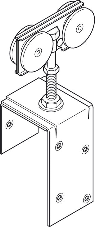 Wood Door Trolley Hanger, Vertical and Lateral Adjustment