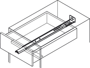 Accuride 1029 Center Mounted Slide, 3/4 Extension, 35 lbs Weight Capacity