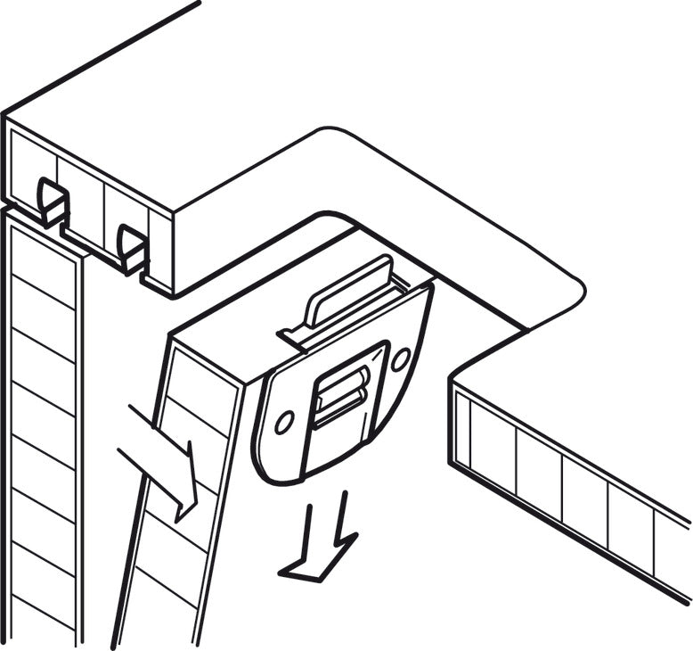 Door Stop, for upper guide with spring loaded bolt