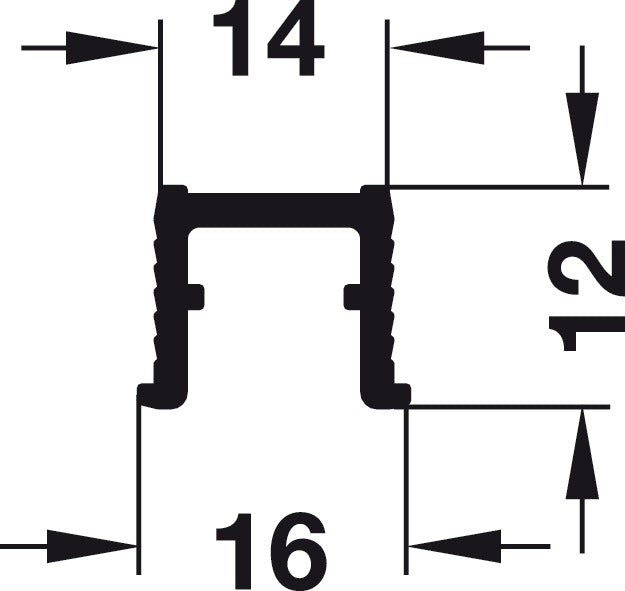 Single Guide Track, Bright Aluminum for Screw Mounting