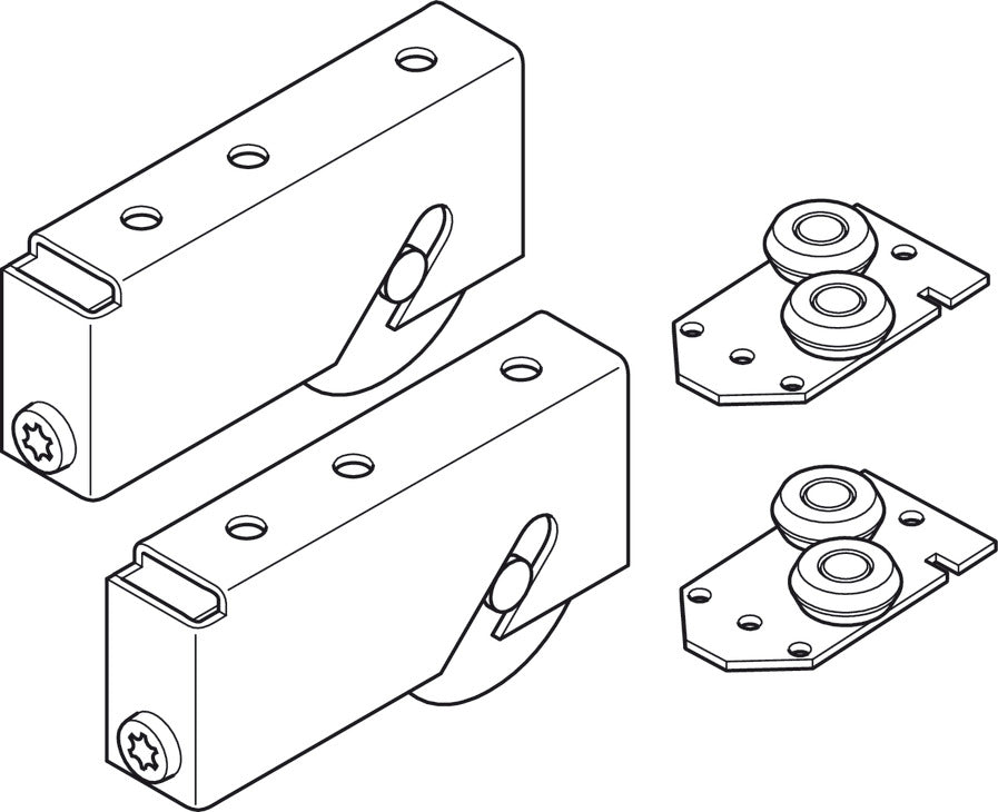 Sliding Door Hardware, Slido R-Aluflex 80W, set