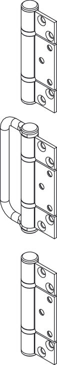 Non-Mortise Straight Hinge/Handle Set, HINGE SET STD W/HANDLE NON-MORT SS SAT