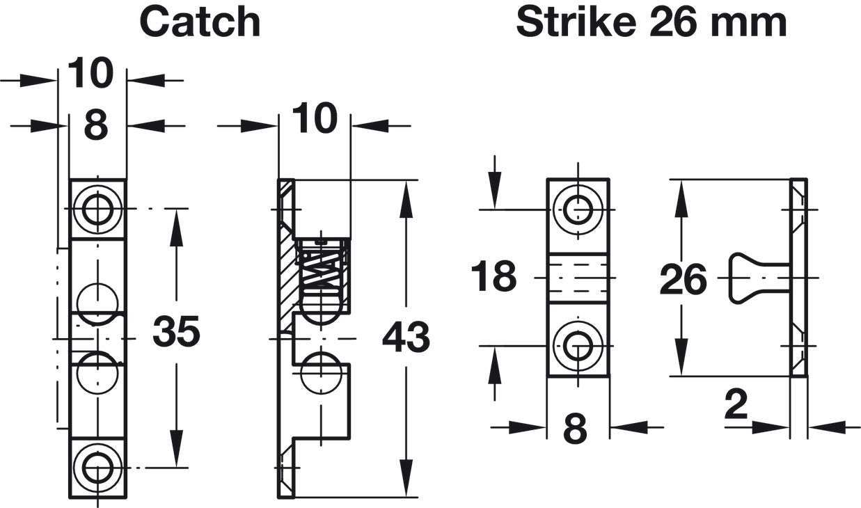 Twin Ball Catch, Brass