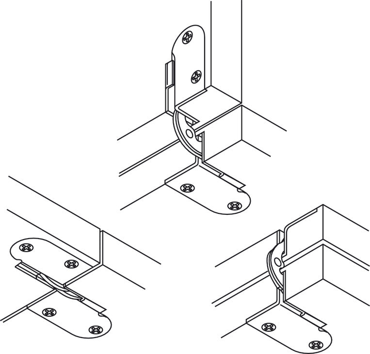 Folding Table Hinge, Recessed