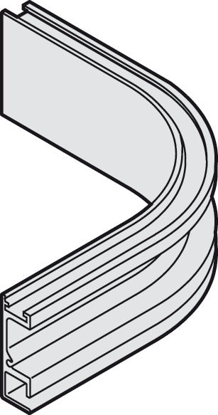 Single running track, Curved 90°, side length: 70 mm