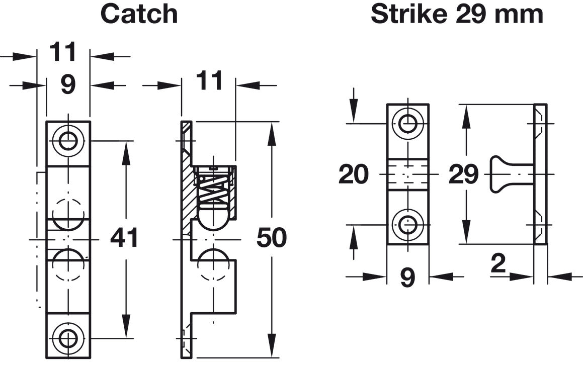 Twin Ball Catch, Brass