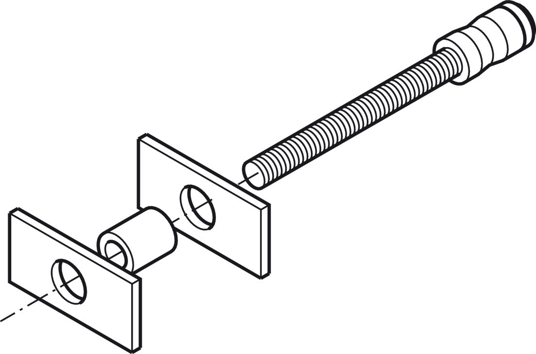 Mounting Set for Wood Door, Stainless Steel, Startec®, for Carlo Door Handle