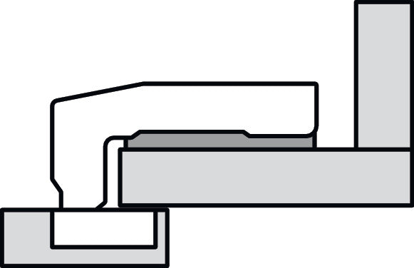 Concealed Blind Corner Hinge, Grass TIOMOS, 110° Opening Angle, Overlay Mounting