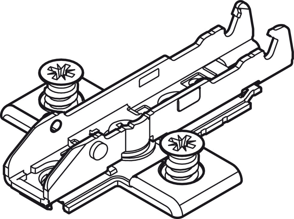 Wing Baseplate, Grass TIOMOs, 4-Point Fixing with Pre-Mounted Euro Screws